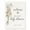 Wildflower Boho Baby Shower Cream Welcome Sign