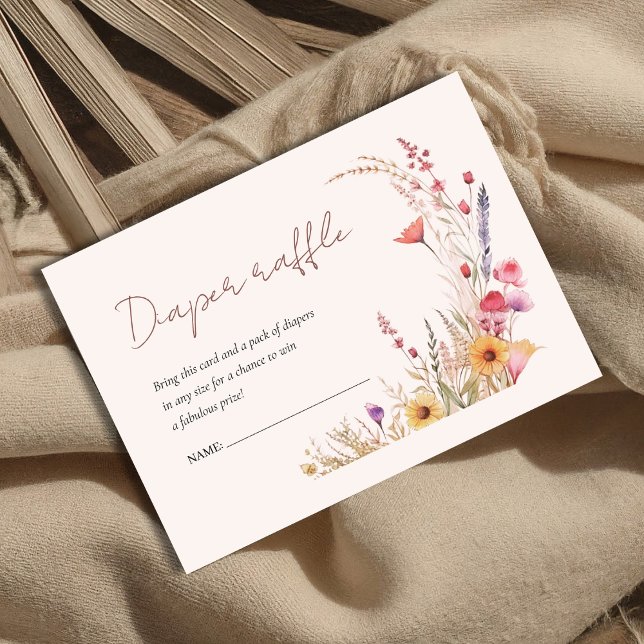 Wildflower Boho Baby Shower Diaper Raffle Enclosure Card (Creator Uploaded)