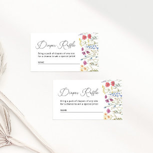Wildflower Boho Baby Shower Diaper Raffle Enclosure Card