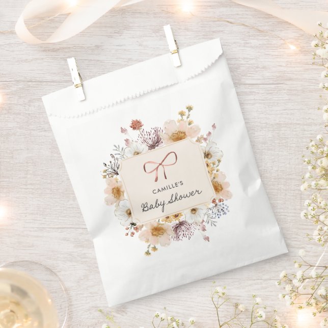 Wildflower Boho Baby Shower Favor Bag (Clipped)