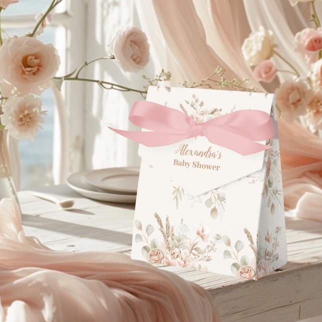 Wildflower Boho Baby Shower Favor Boxes (Creator Uploaded)