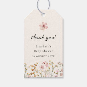 Wildflower Boho Baby Shower Gift Tags