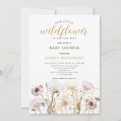 Wildflower Boho Baby Shower Invitation