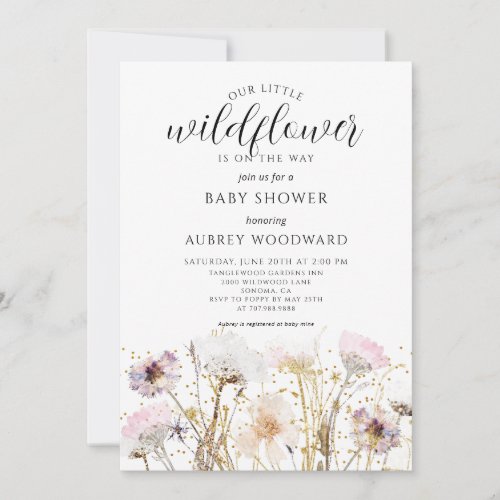 Wildflower Boho Baby Shower Invitation