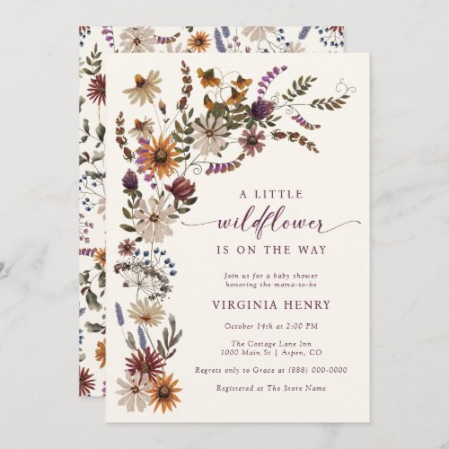 Wildflower Boho Baby Shower Invitation