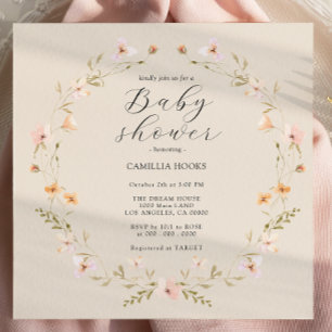 Wildflower Boho Baby Shower Invitation