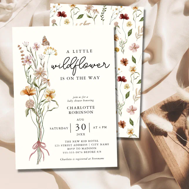 Wildflower Boho Baby Shower Invitation | Zazzle