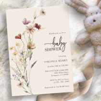 Wildflower Boho Baby Shower Invitation