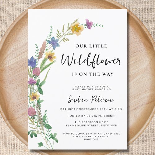 Wildflower Boho Baby Shower  Invitation