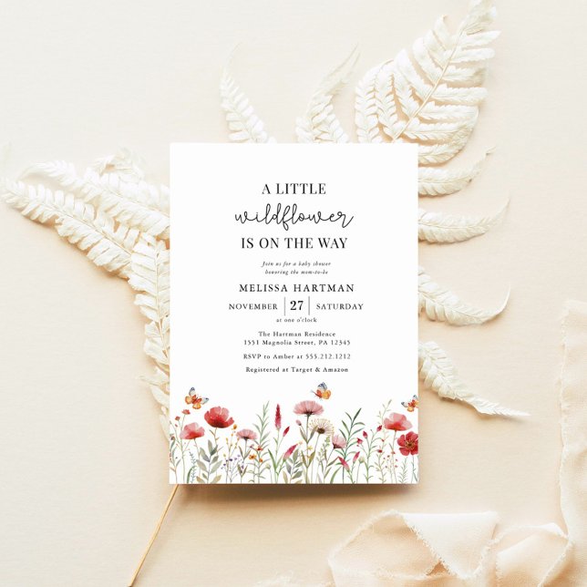 Wildflower Boho Baby Shower Invitation (Creator Uploaded)