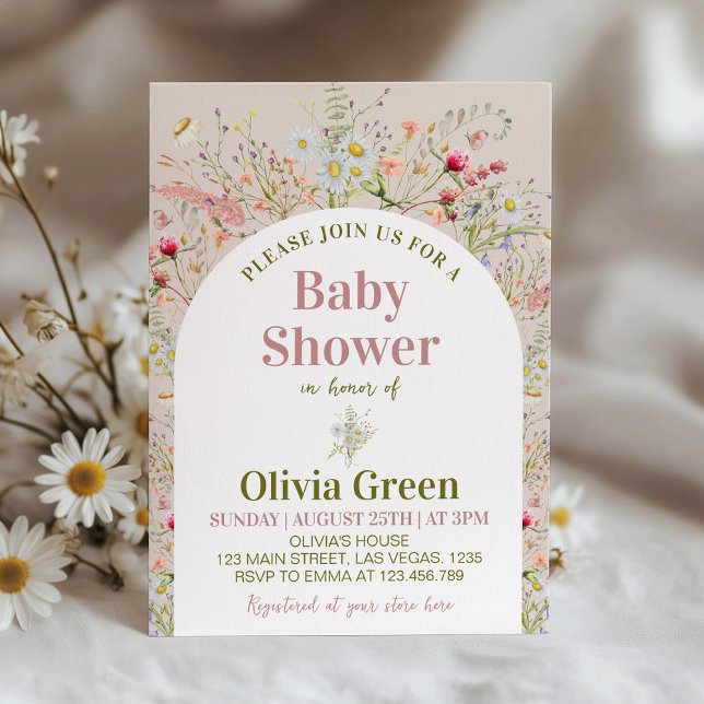 Wildflower Boho Baby Shower Invitation (Creator Uploaded)