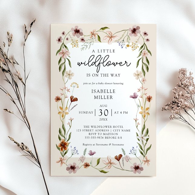 Wildflower Boho Baby Shower Invitation (Creator Uploaded)