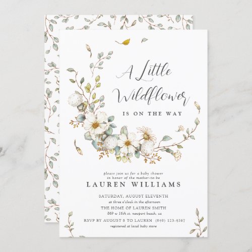 Wildflower Boho Baby Shower Invitation