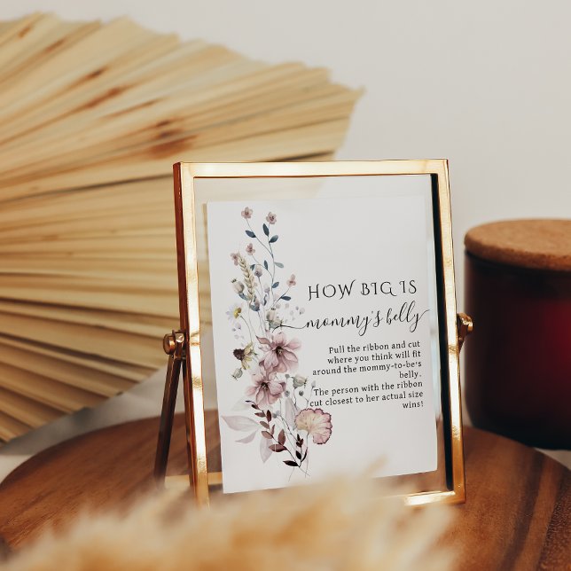 Wildflower boho Baby Shower Mommy's Belly Game Poster (Creator Uploaded)