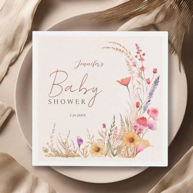 Wildflower Boho Baby Shower  Napkins (Creator Uploaded)