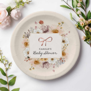 Wildflower Boho Baby Shower Paper Plates
