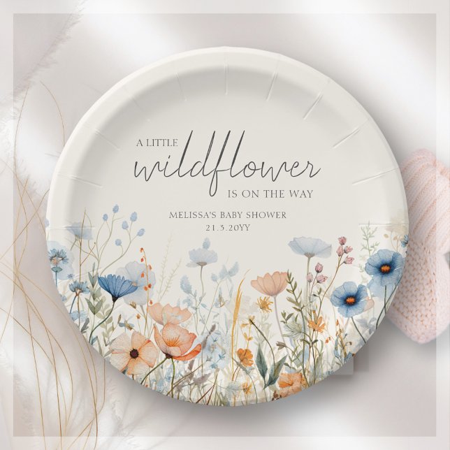 Wildflower Boho Baby Shower Paper Plates (Creator Uploaded)