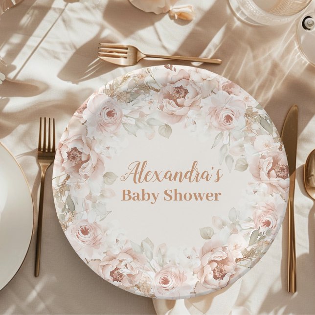 Wildflower Boho Baby Shower Paper Plates (Creator Uploaded)