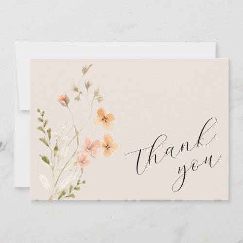 Wildflower Boho Baby Shower Thank You Card