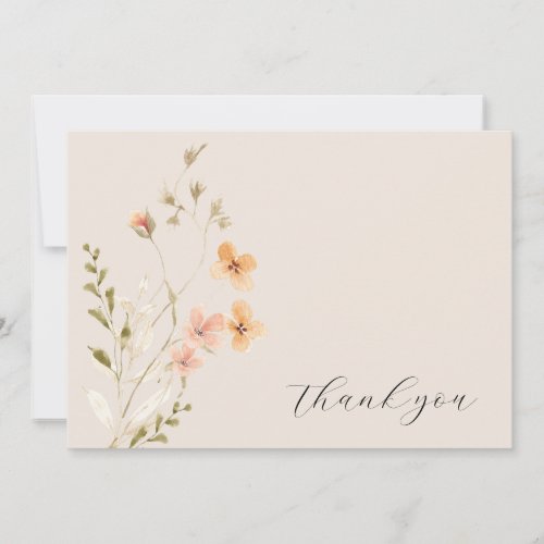 Wildflower Boho Baby Shower Thank You Card