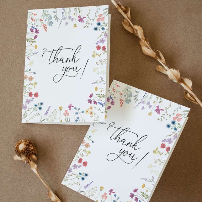 Wildflower Boho Baby Shower Thank You Card (Creator Uploaded)