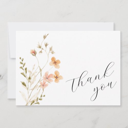 Wildflower Boho Baby Shower Thank You Card