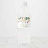 Colorful Wildflower, Beige Water Bottle Label