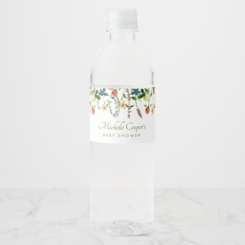 Wildflower Boho Baby Shower  Water Bottle Label