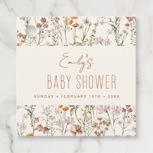 Wildflower Boho Baby Shower Watercolor In Bloom Favor Tags