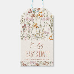 Wildflower Boho Baby Shower Watercolor In Bloom Gift Tags