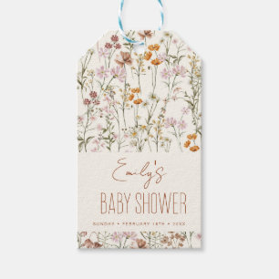 Wildflower Boho Baby Shower Watercolor In Bloom Gift Tags