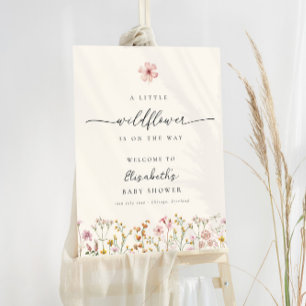 Wildflower Boho Baby Shower Welcome Sign