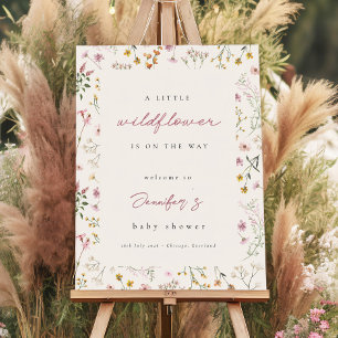 Wildflower Boho Baby Shower Welcome Sign