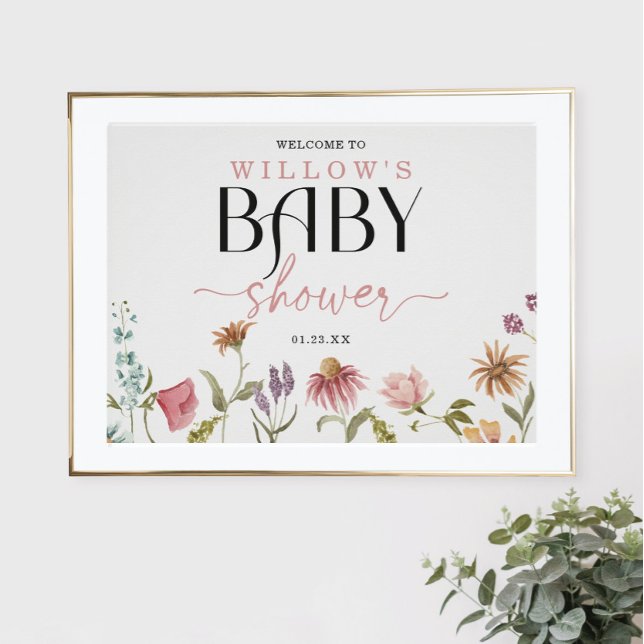 Wildflower Boho Baby Shower Welcome Sign (Creator Uploaded)