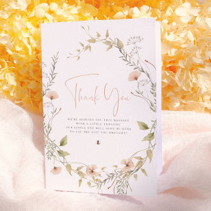 Wildflower & Boho Bee Girl Baby Shower Thank You