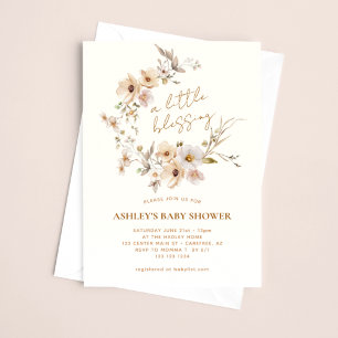 Wildflower Boho Blessings Baby Shower Invitation