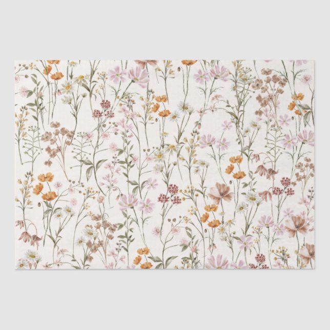 Wildflower Boho Bloom Garden Boho Tissue Paper (Front)