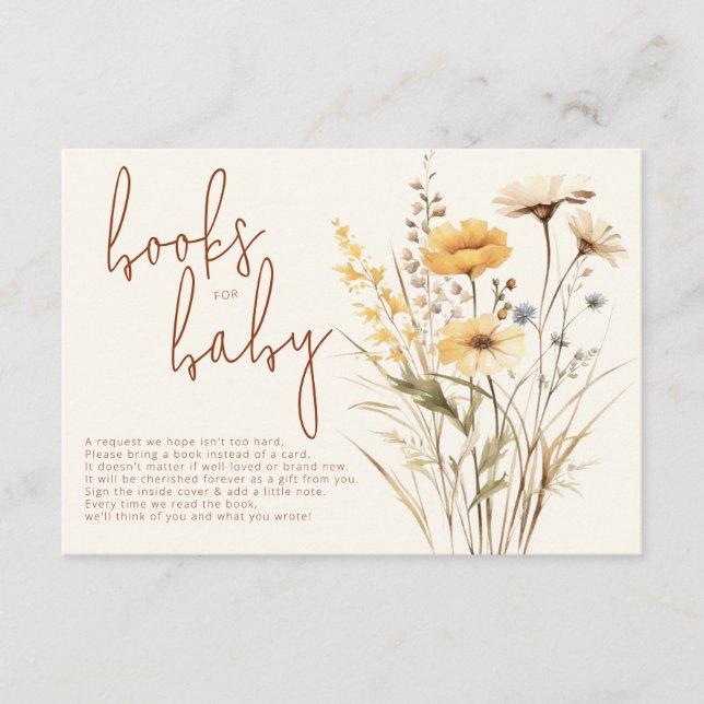 Wildflower Boho Books for Baby Enclosure Card (Front)
