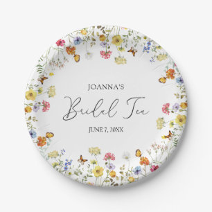 Wildflower Boho Botanical Bridal Shower Tea Paper Plates