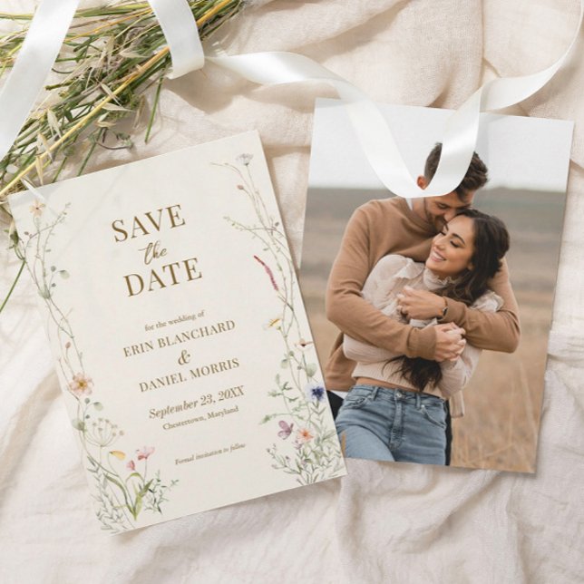 Wildflower Boho | Botanical Photo Save The Date (Creator Uploaded)