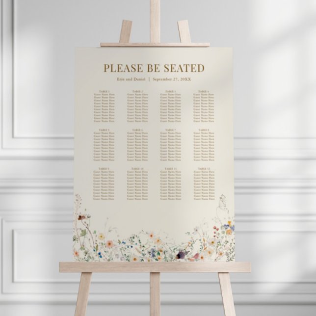 Wildflower Boho | Botanical Seating Chart Foam Board (Creator Uploaded)