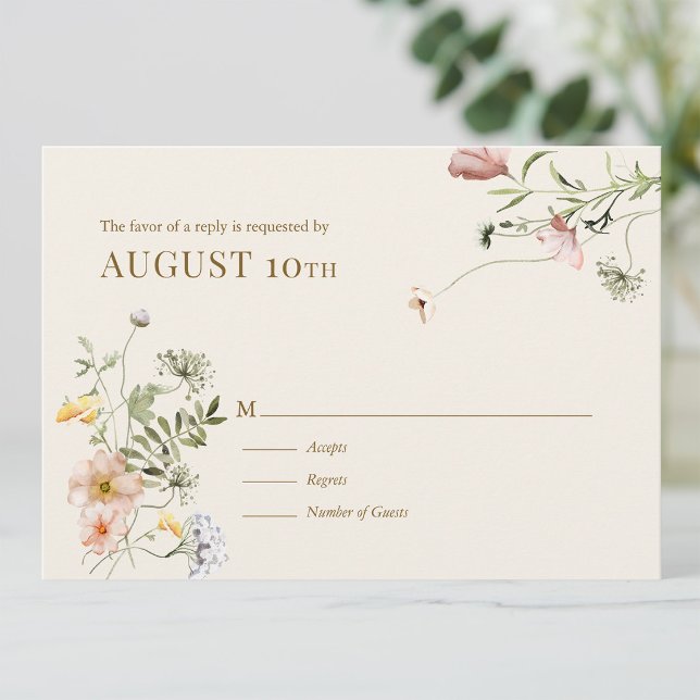 Wildflower Boho Botanical Wedding Response Card (Creator Uploaded)