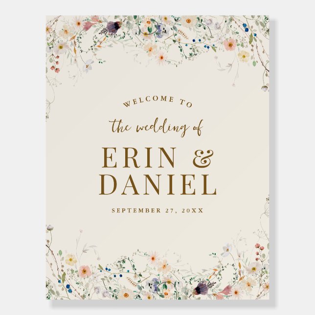 Wildflower Boho Botanical Welcome Sign (Front)