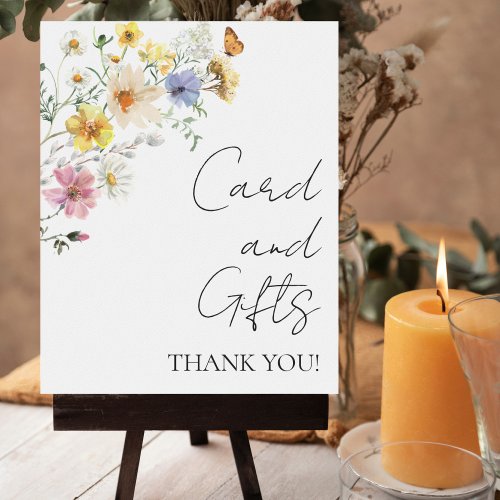 Wildflower Boho Bridal Shower Cards And Gifts Sign