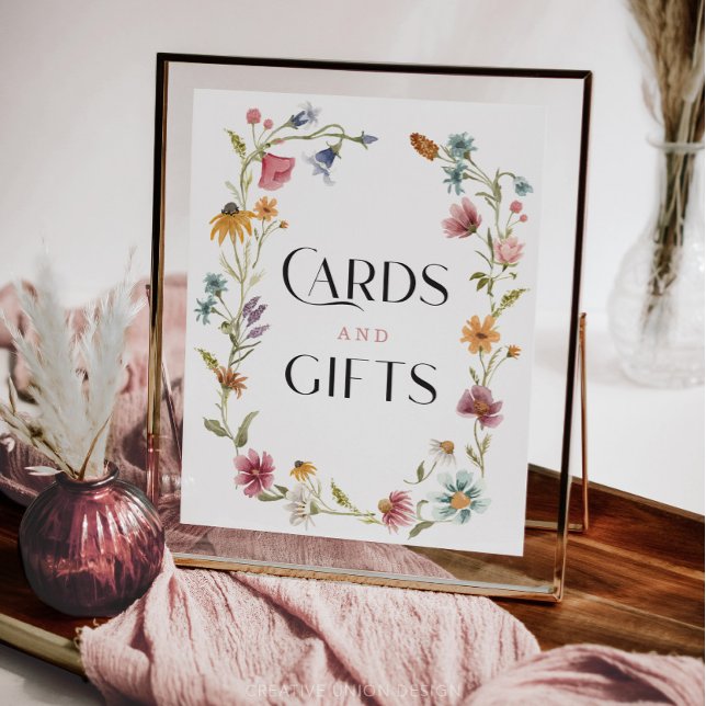 Wildflower Boho Bridal Shower Cards Gifts Sign (Creator Uploaded)