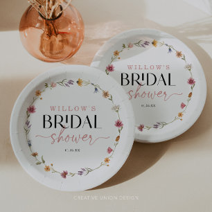 Wildflower Boho Bridal Shower Decor Paper Plates