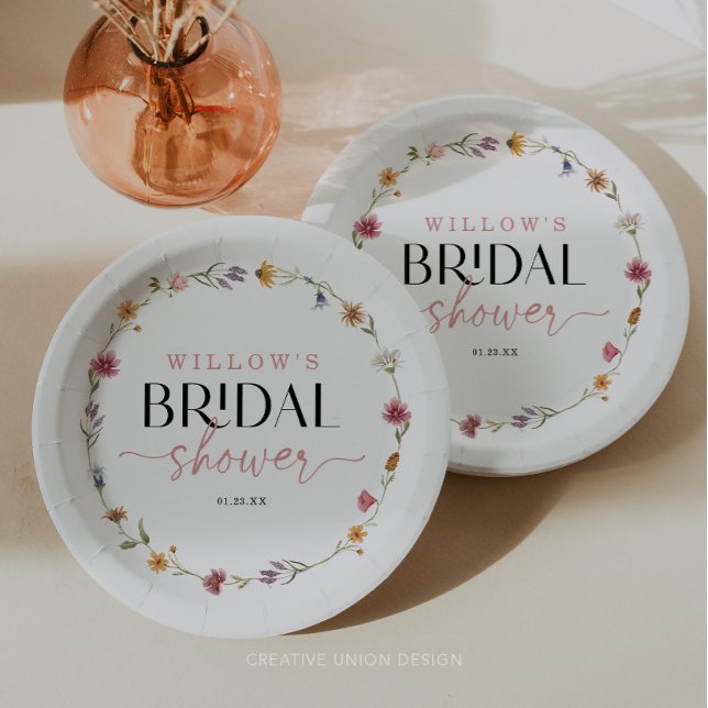 Wildflower Boho Bridal Shower Decor Paper Plates (Creator Uploaded)