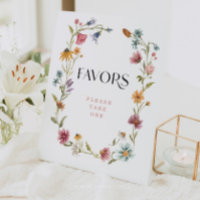 Wildflower Boho Bridal Shower Favors Tabletop Sign