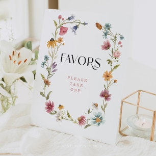 Wildflower Boho Bridal Shower Favors Tabletop Sign