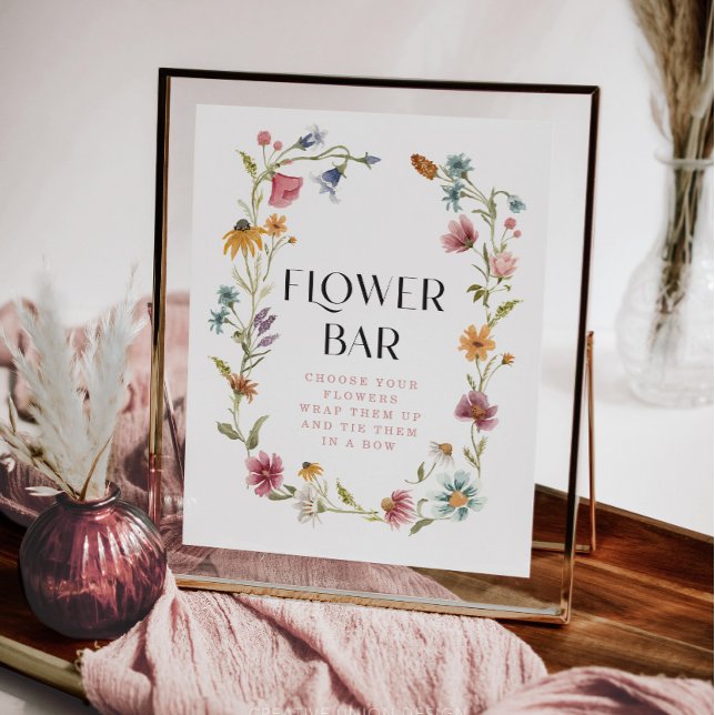 Wildflower Boho Bridal Shower Flower Bar Sign (Creator Uploaded)